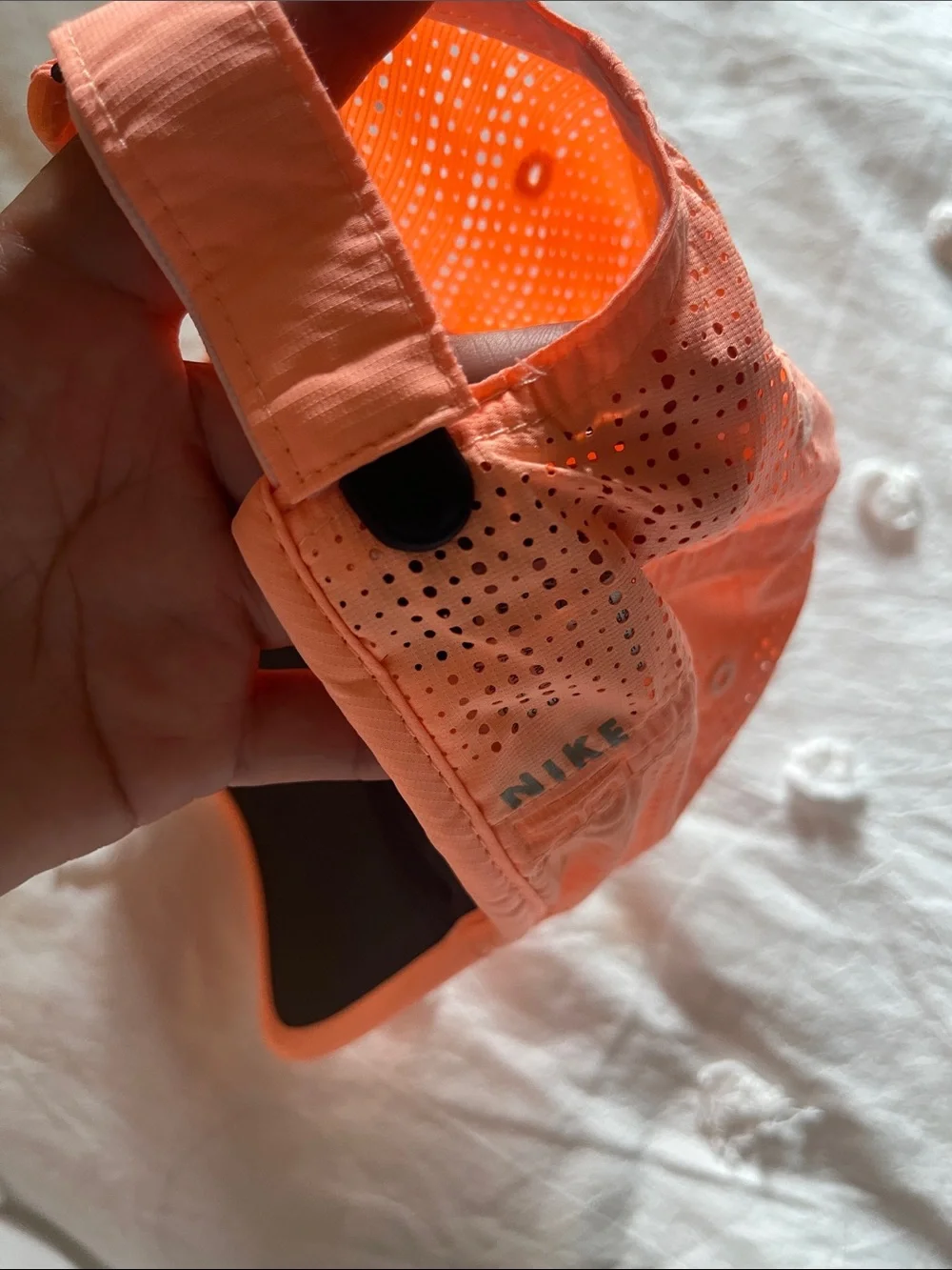 Nike Coral Performance Perforated Cap with Black Swoosh